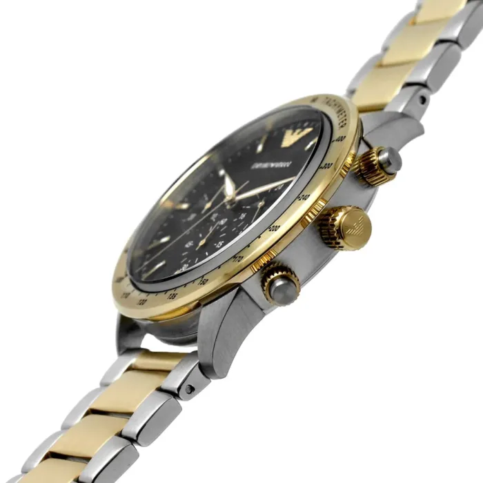 Emporio Armani Analog Chronograph Black Dial Two Tone Steel Strap Watch For Men - AR11521 - Image 3